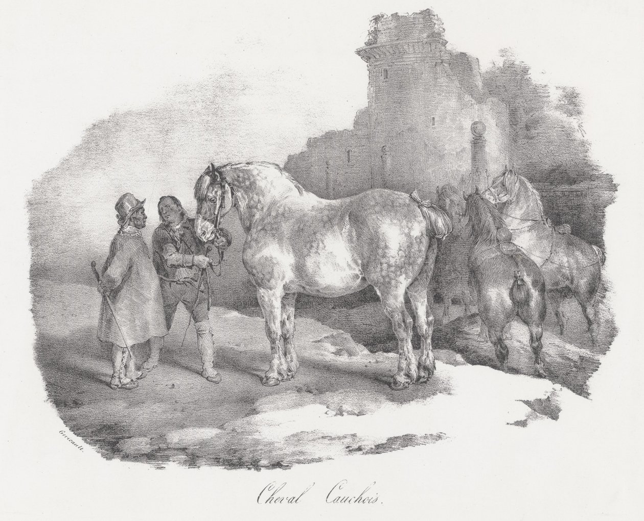 Cheval Cauchois (Um cavalo autóctone de Caux, na Normandia) de Theodore Gericault