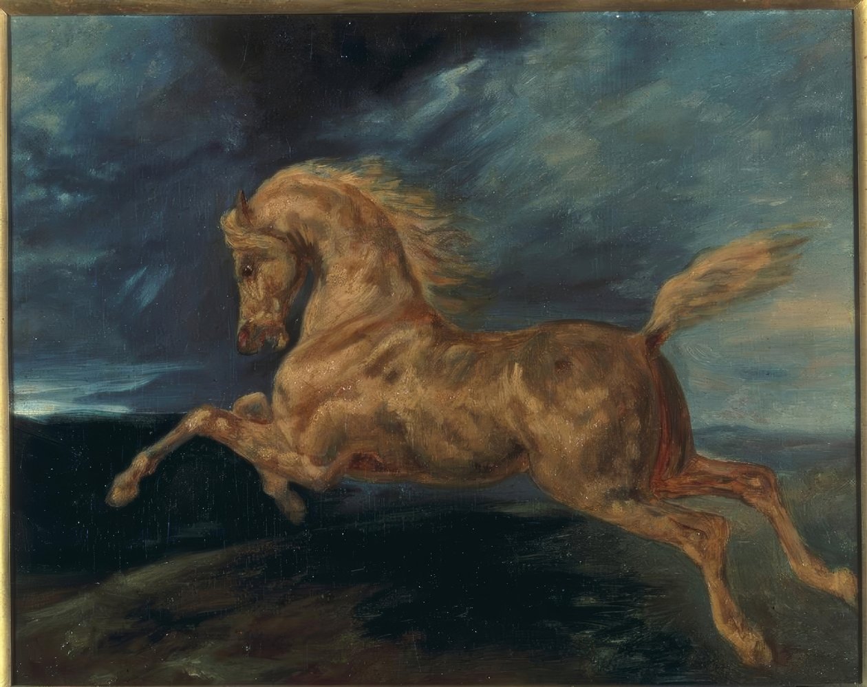 Cavalo assustado por um raio de Theodore Gericault