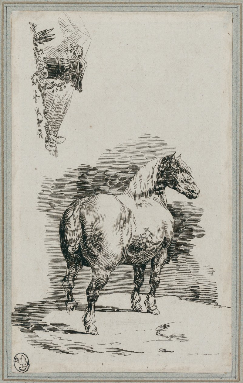 Cavalo cinzento salpicado (A Dapple-Gray Horse) de Theodore Gericault