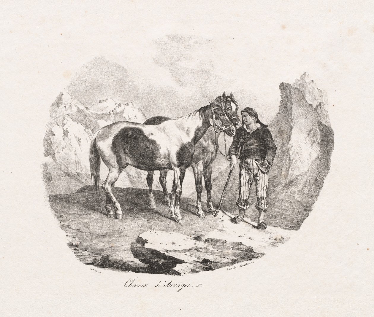 Cavalos de Auvergne, 1822. de Theodore Gericault