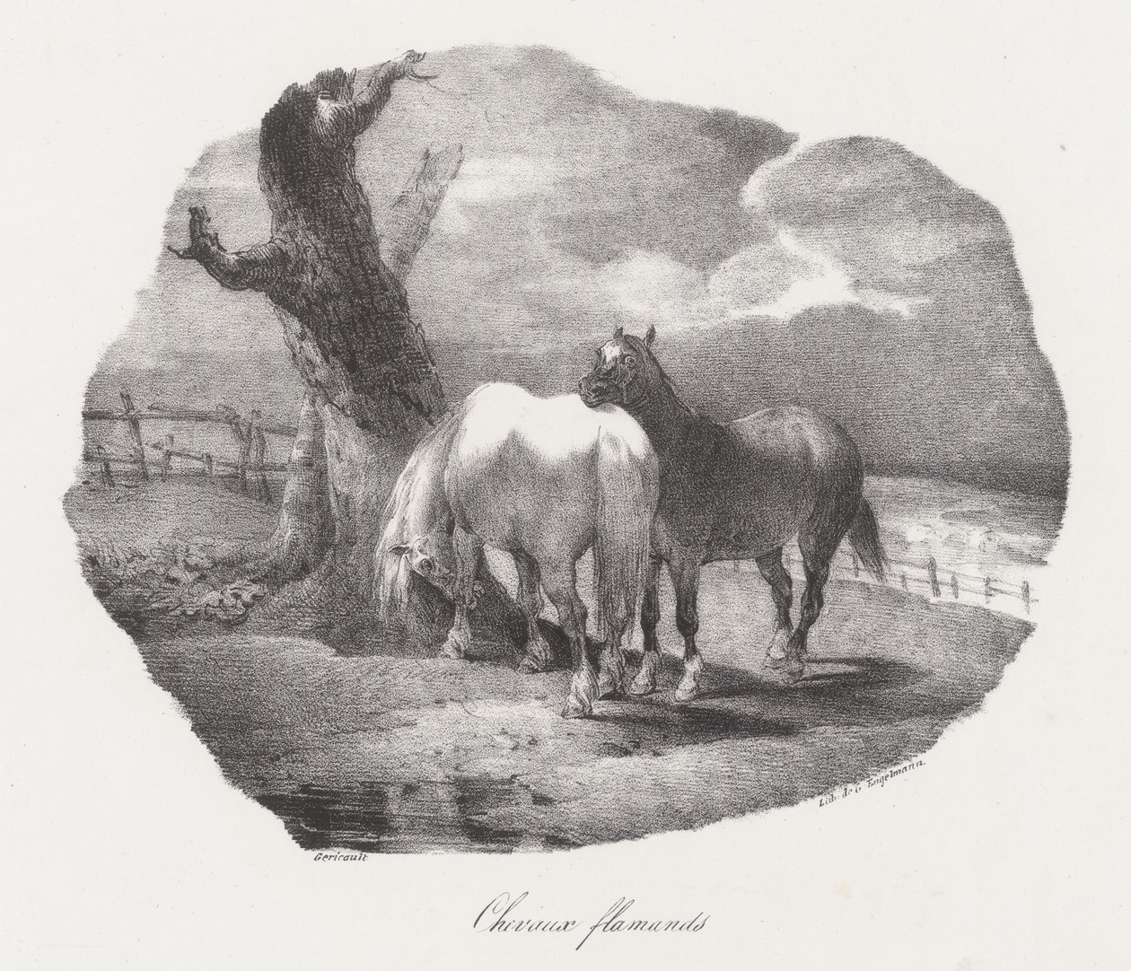 Cavalos flamengos (Flemish Horses) de Theodore Gericault