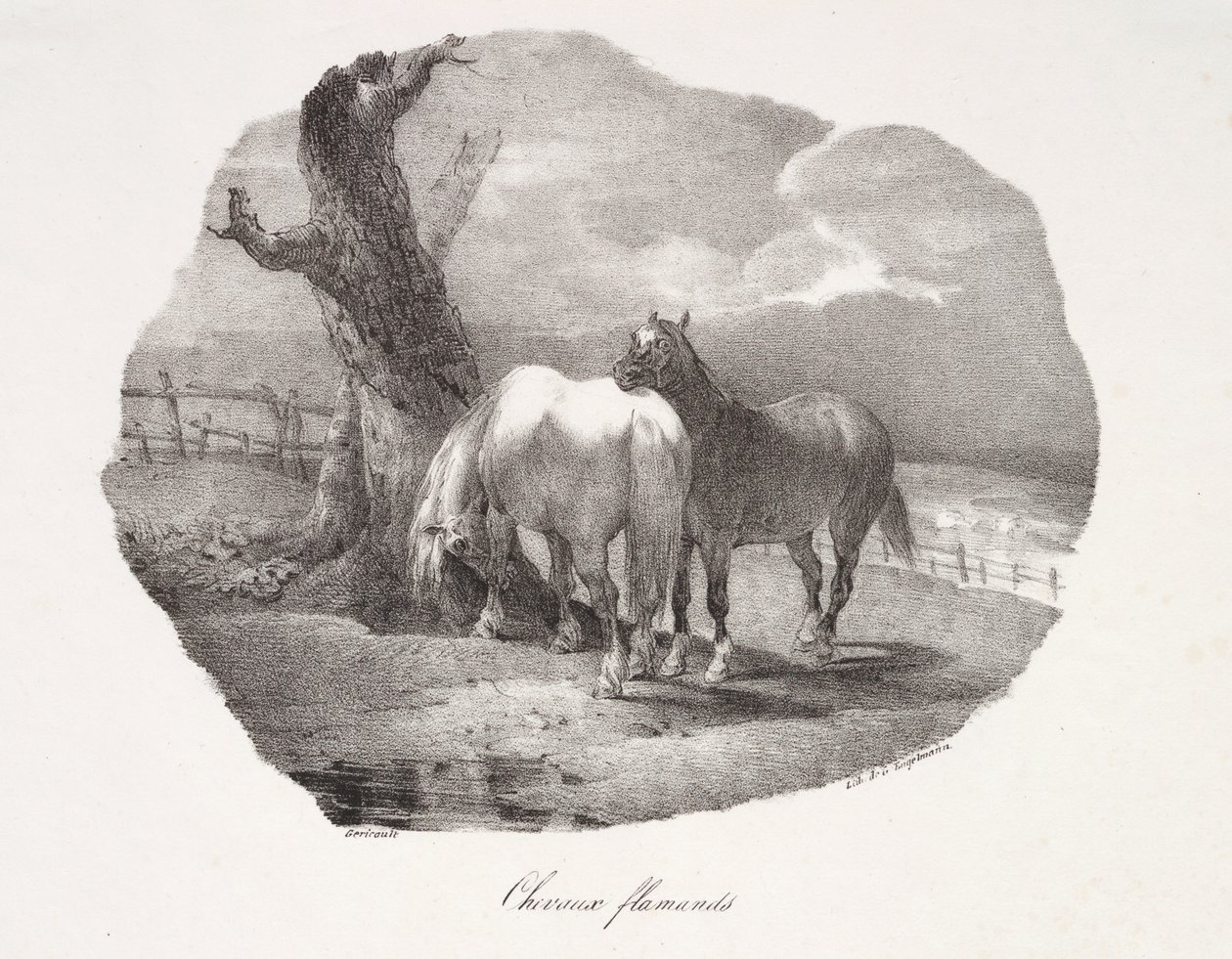 Cavalos flamengos de Theodore Gericault
