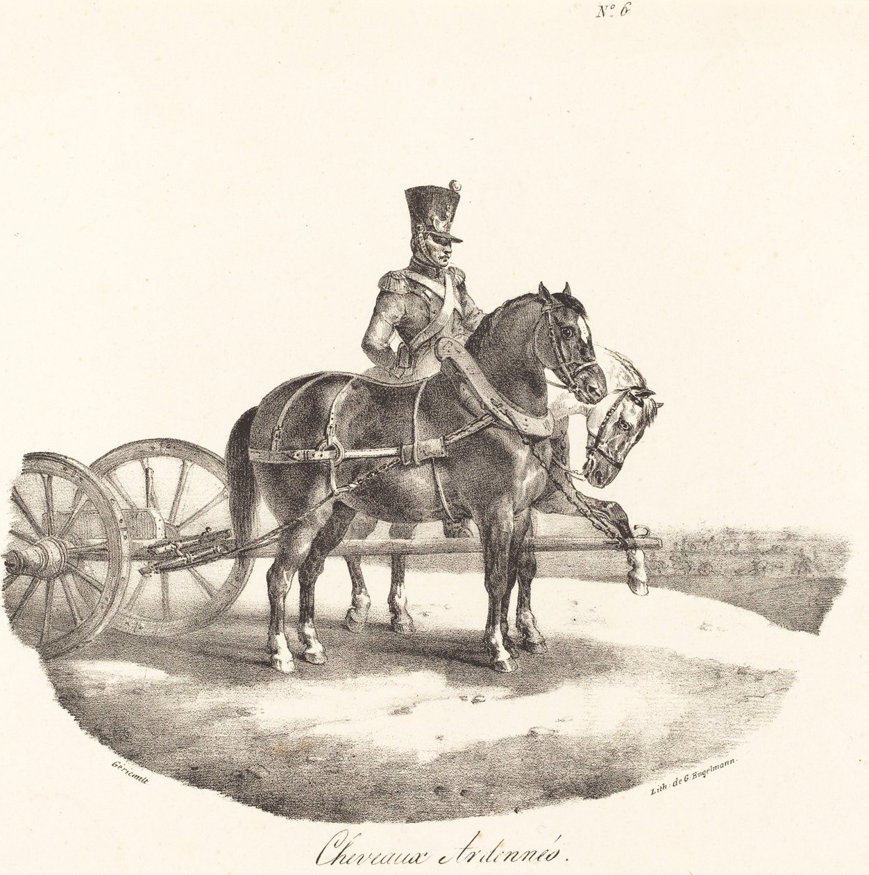Cavalos das Ardenas de Theodore Gericault