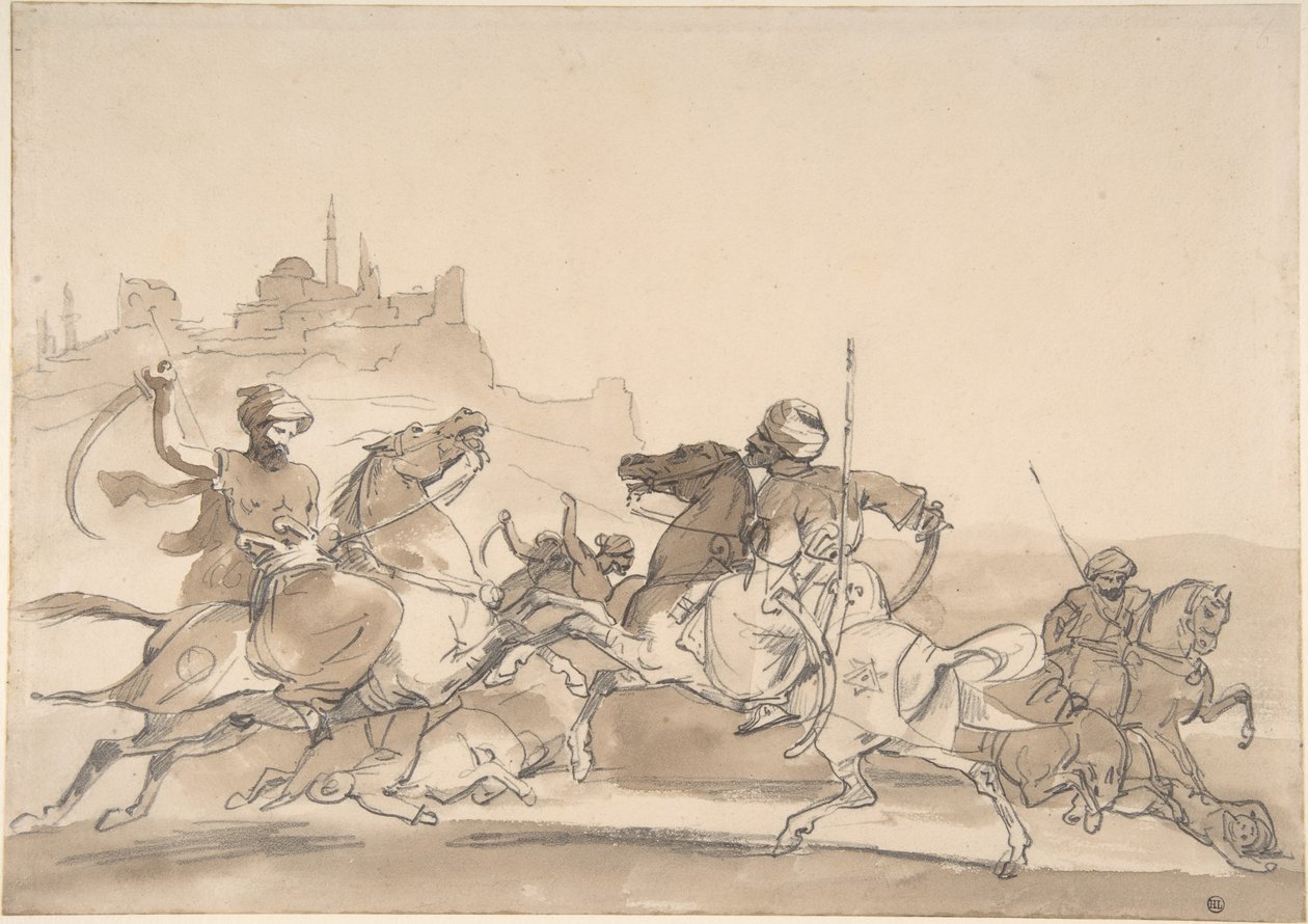 Combate dos Cavaleiros Orientais de Theodore Gericault