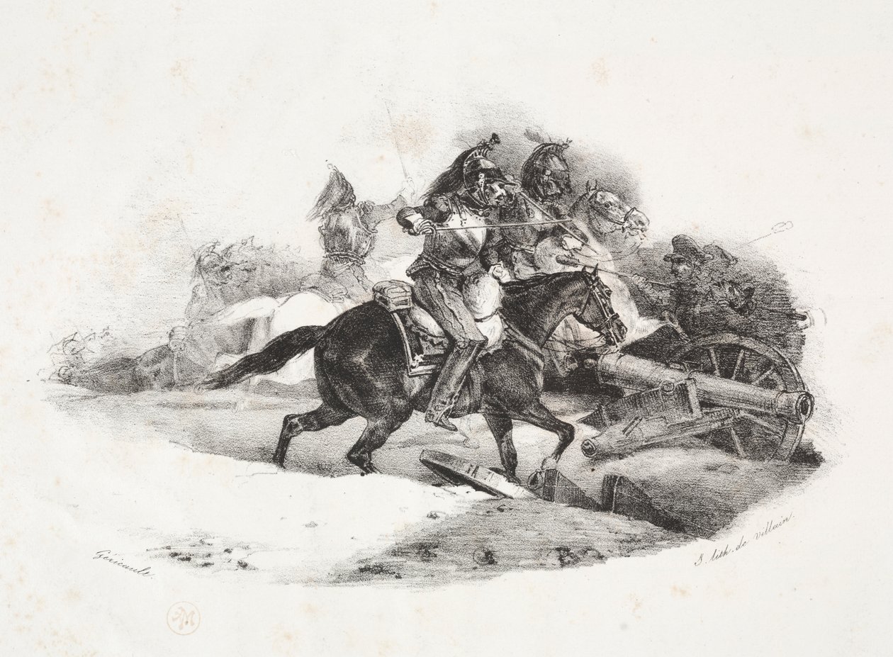 Cuirassiers carregando uma bateria de artilharia de Theodore Gericault