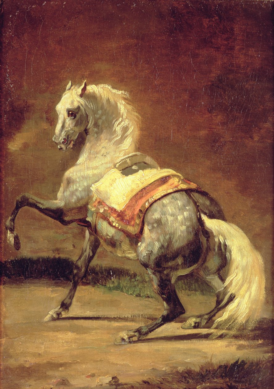 Cavalo cinzento manchado de Theodore Gericault