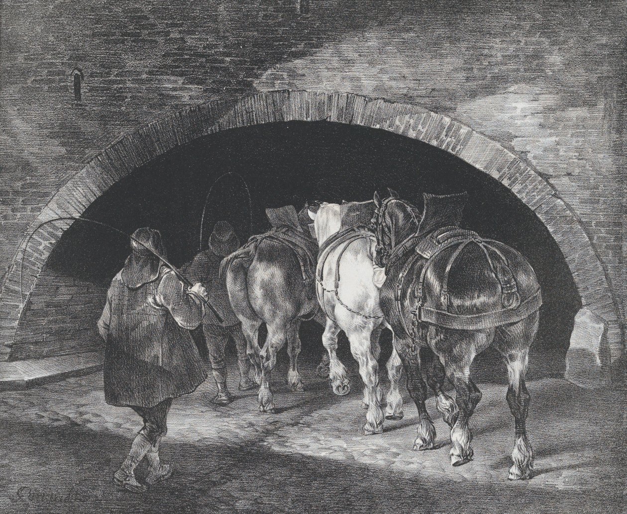 Entrada para o Adelphi Wharf, 1821 de Theodore Gericault