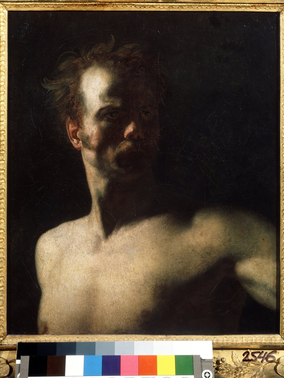 ""Estudo Nu"" Pintura de Theodore Géricault (1791-1824) 1810-1811 Museu Pushkin, Moscou de Theodore Gericault