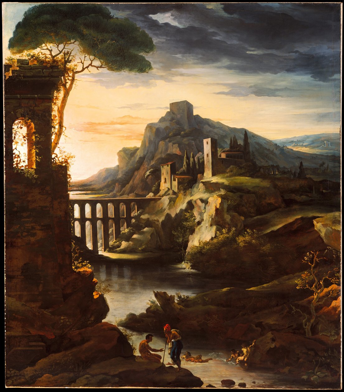 Noite: Paisagem com um aqueduto de Theodore Gericault
