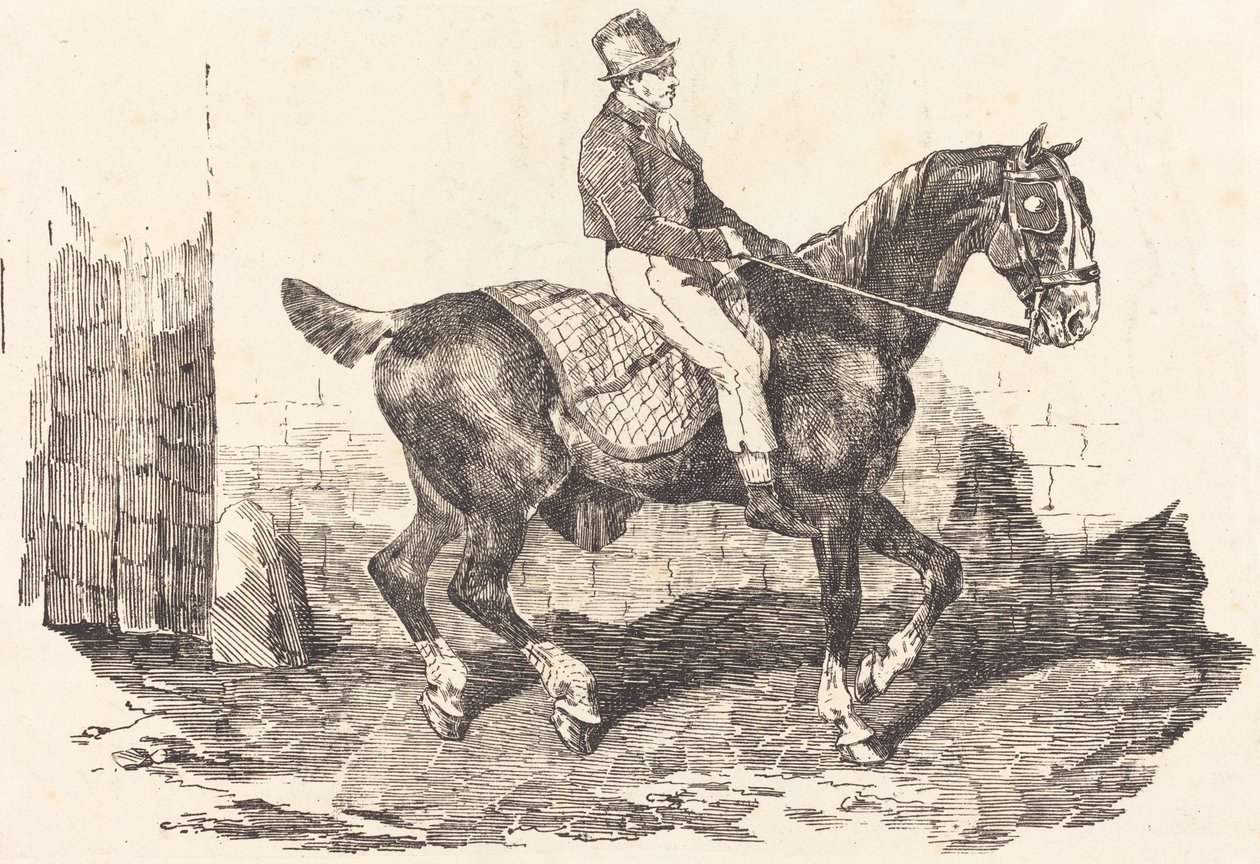 Noivo montado em uma carruagem-cavalo de Theodore Gericault