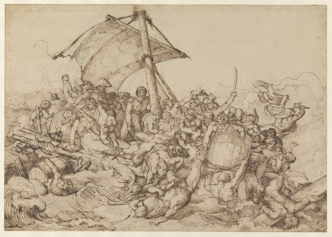A jangada com os náufragos da fragata «A Médusa» de Theodore Gericault