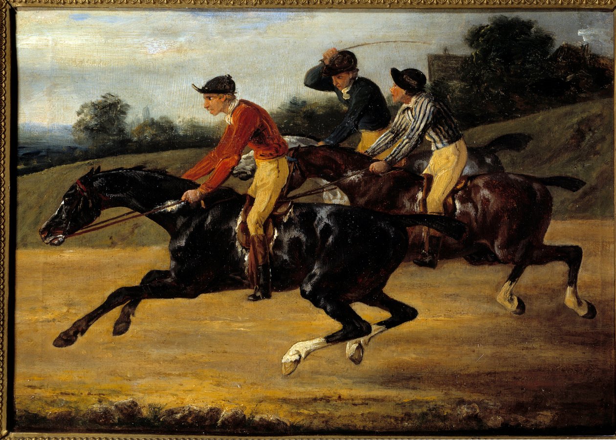 Corrida de cavalos: "Cavalos montados no galope esquerdo" Pintura de Theodore Gericault (1791-1824) de Theodore Gericault