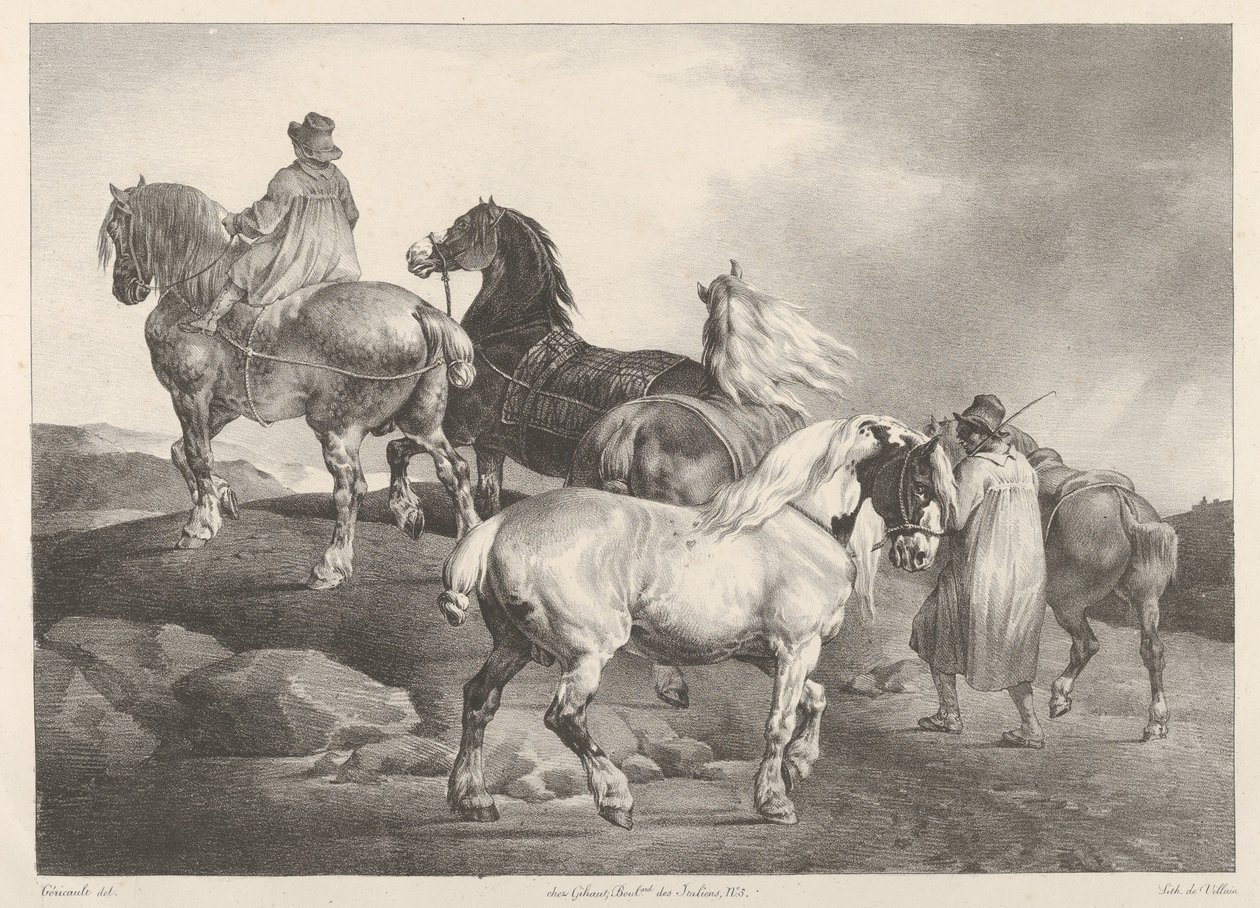 Cavalos levados a uma feira de Theodore Gericault