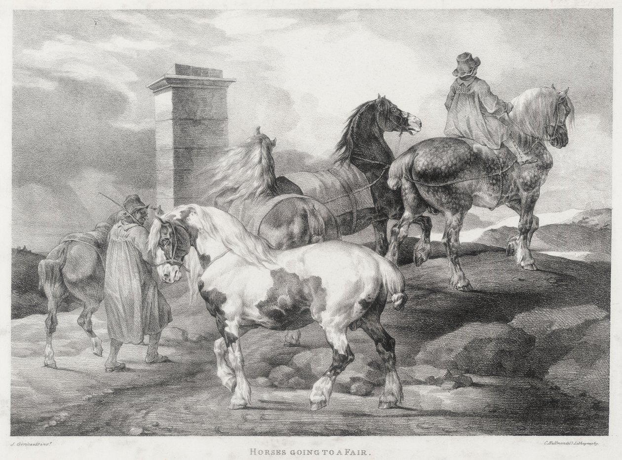 Cavalos a caminho de uma feira de Theodore Gericault