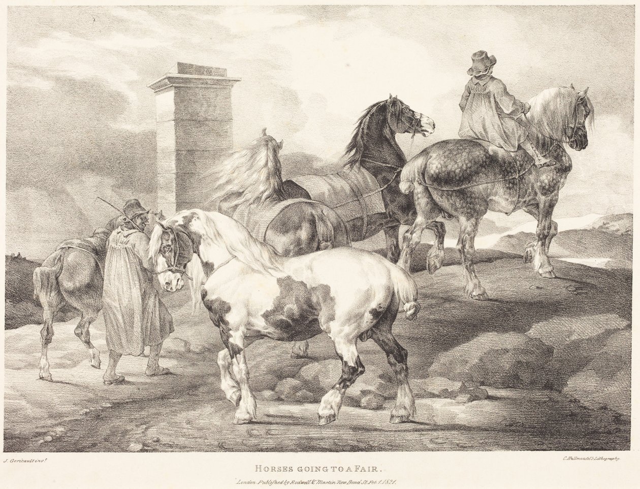 Cavalos a caminho de uma feira de Theodore Gericault