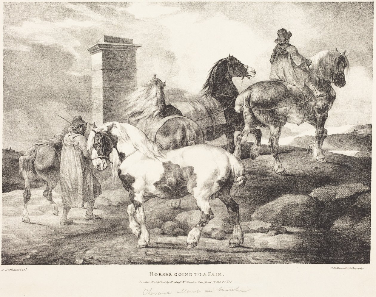 Cavalos a caminho de uma feira de Theodore Gericault