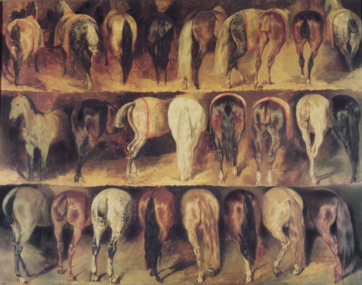 Hindquarters dos cavalos de Theodore Gericault