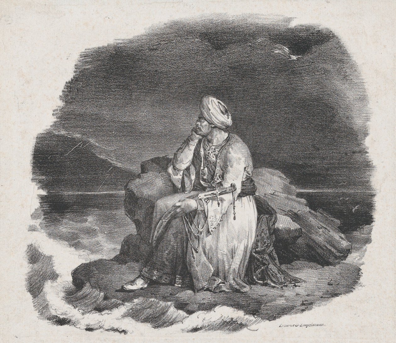 Eu sonho com ela nas ondas quebrando, 1818. de Theodore Gericault