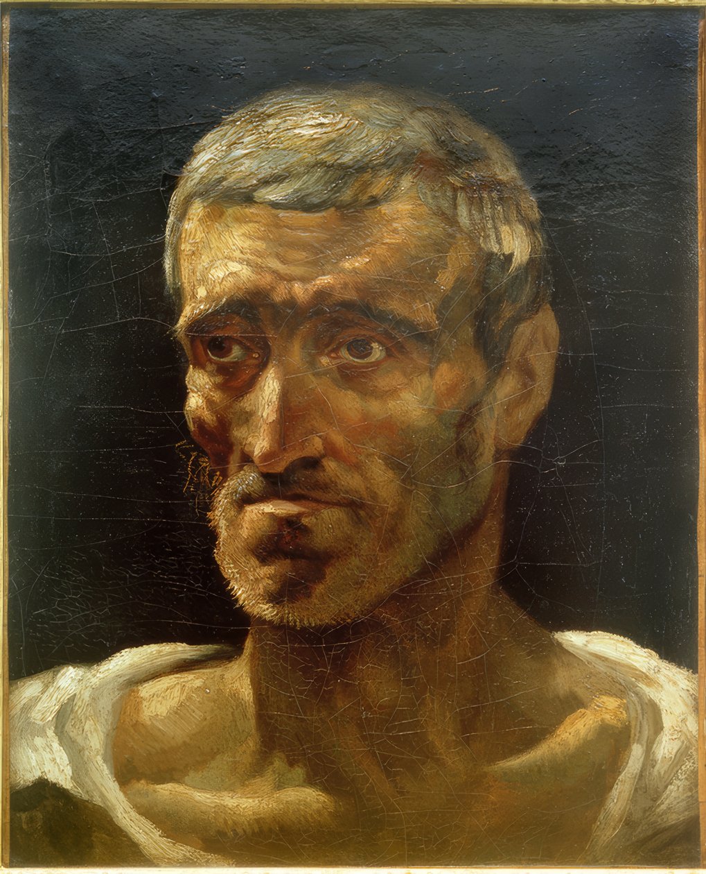 Chefe de um náufrago (estudo) de Theodore Gericault