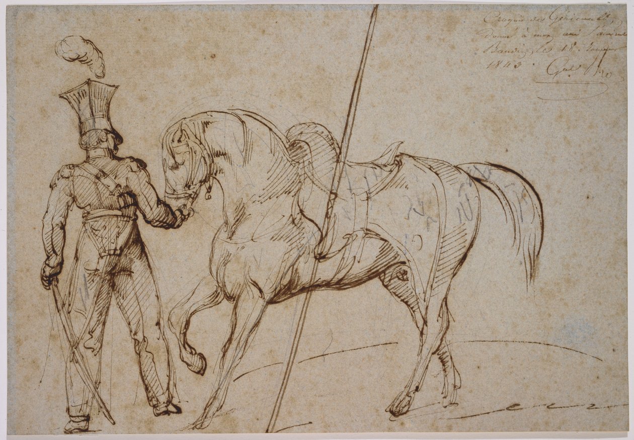 Lança e cavalo de Theodore Gericault