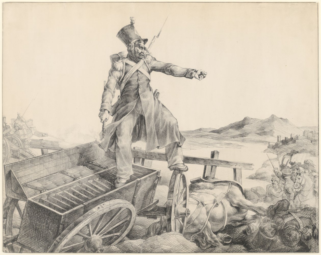 O Caisson de artilharia (Artillery Caisson) de Theodore Gericault