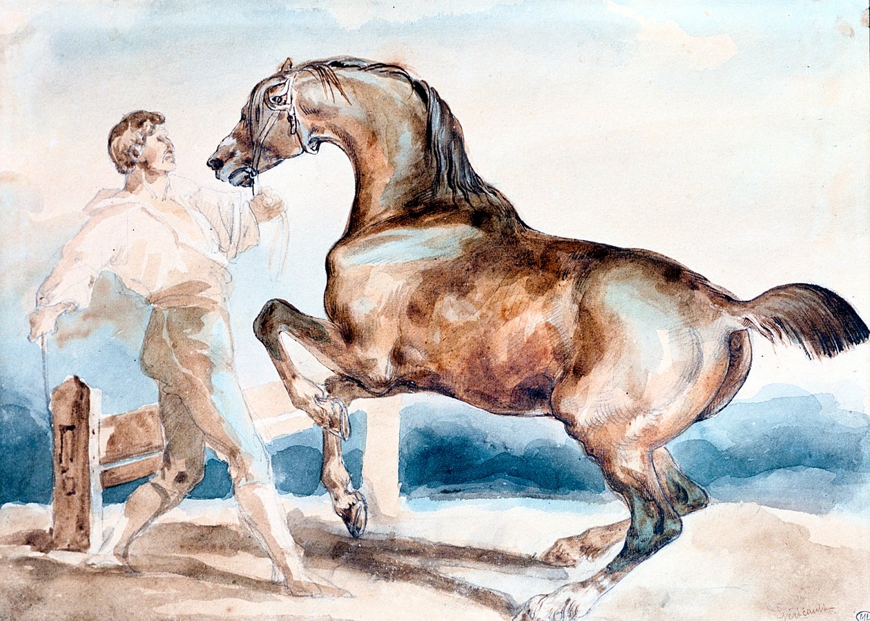 Le Dressage, início do século XIX. de Theodore Gericault