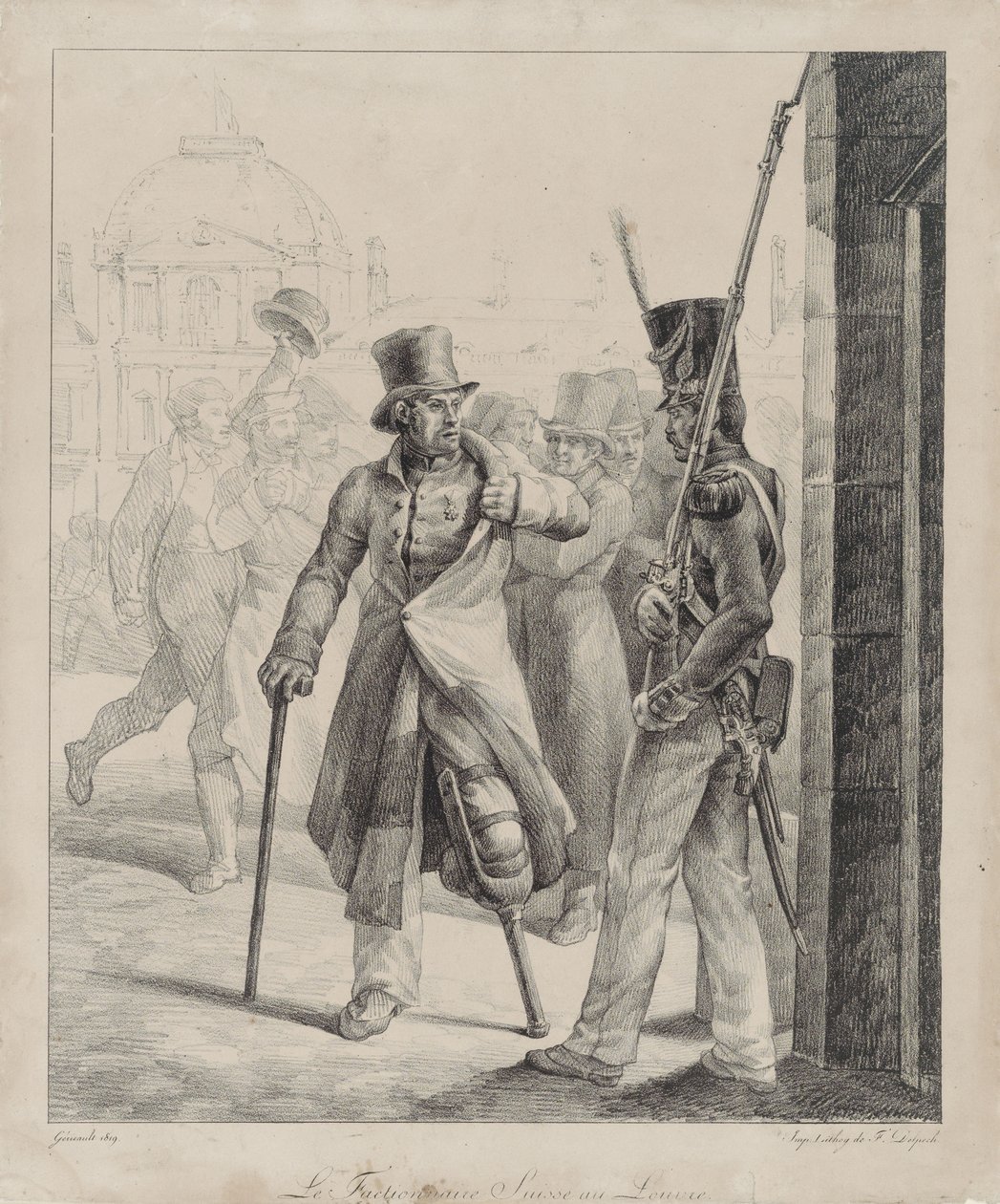 O Guarda Suíço no Louvre (The Swiss Royal Guard Sentry at the Louvre) de Theodore Gericault