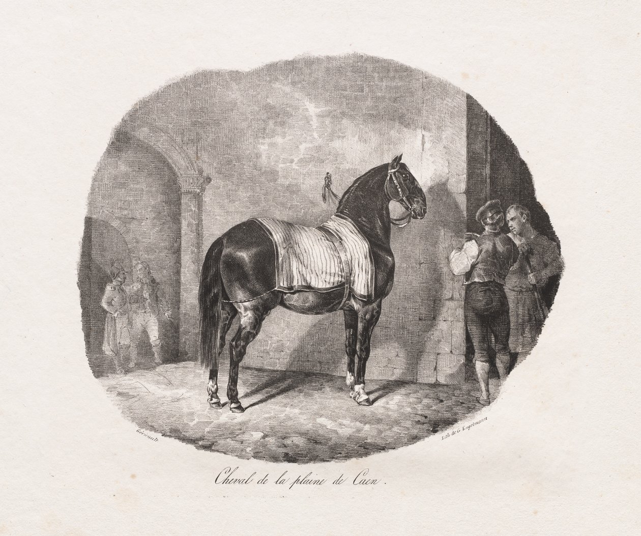 Estudos Litográficos de Cavalos: Pl. 7, Cavalo da Planície de Caen de Theodore Gericault