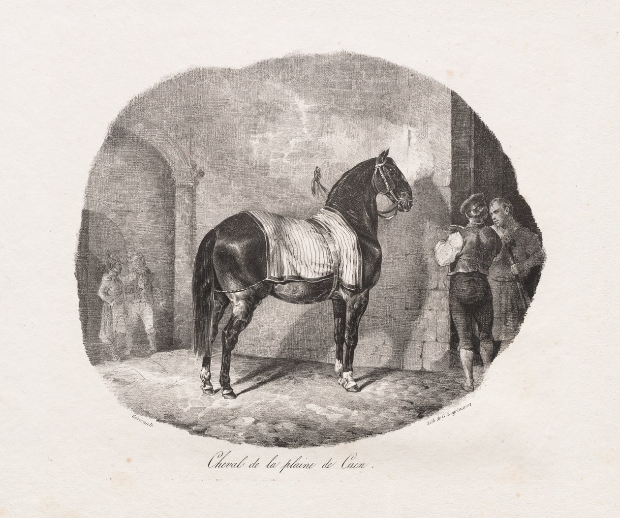 Estudos Litográficos de Cavalos: Pl. 7, Cavalo da planície de Caen, 1822. de Theodore Gericault