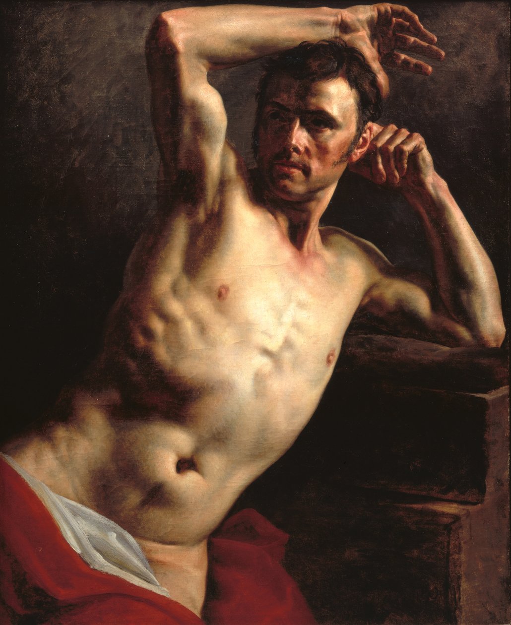 Nu masculino meio comprimento de Theodore Gericault