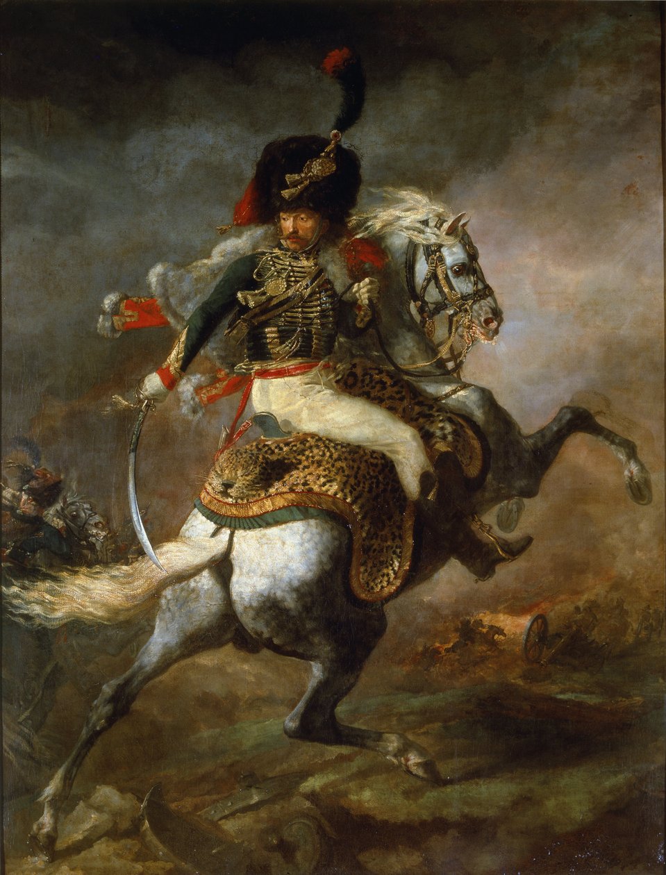 Oficial de Caça a Cavalo da Guarda Imperial Carga - óleo sobre tela de Theodore Gericault