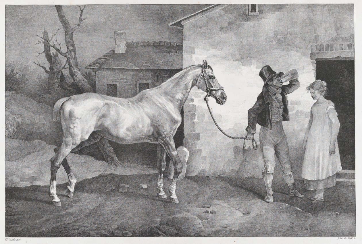 Cavalo velho à porta de uma estalagem de Theodore Gericault
