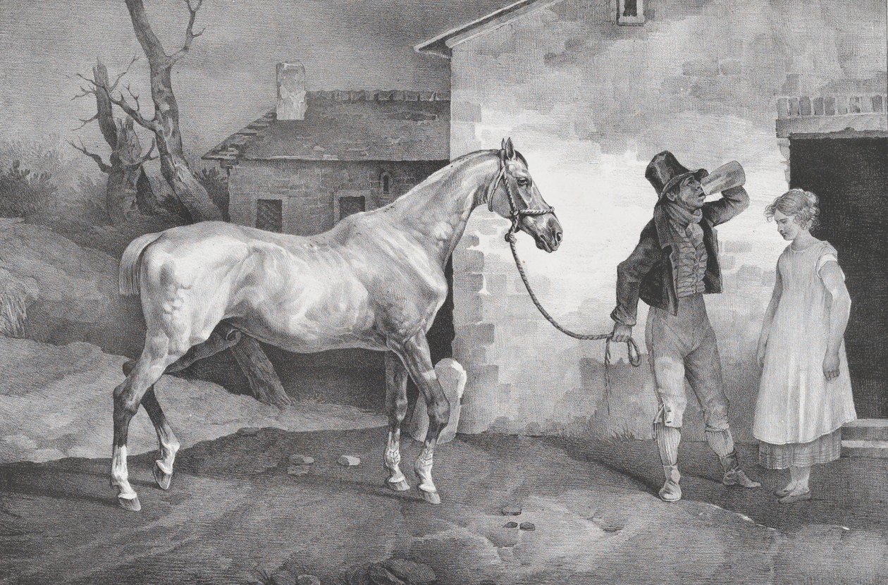 Cavalo velho em uma porta de pousada, 1822. de Theodore Gericault