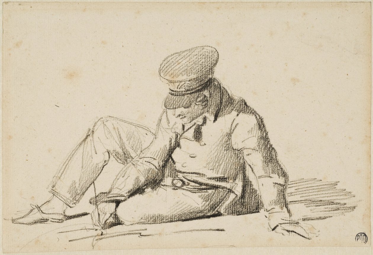 Menino a desenhar na rua de Theodore Gericault