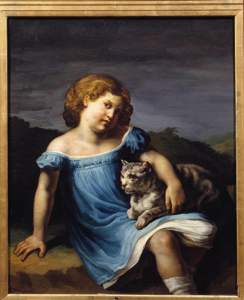 Retrato de Louise Vernet criança (1814 - 1845) filha do pintor Horace Vernet. Pintura de Theodore Gericault (1791-1824) de Theodore Gericault