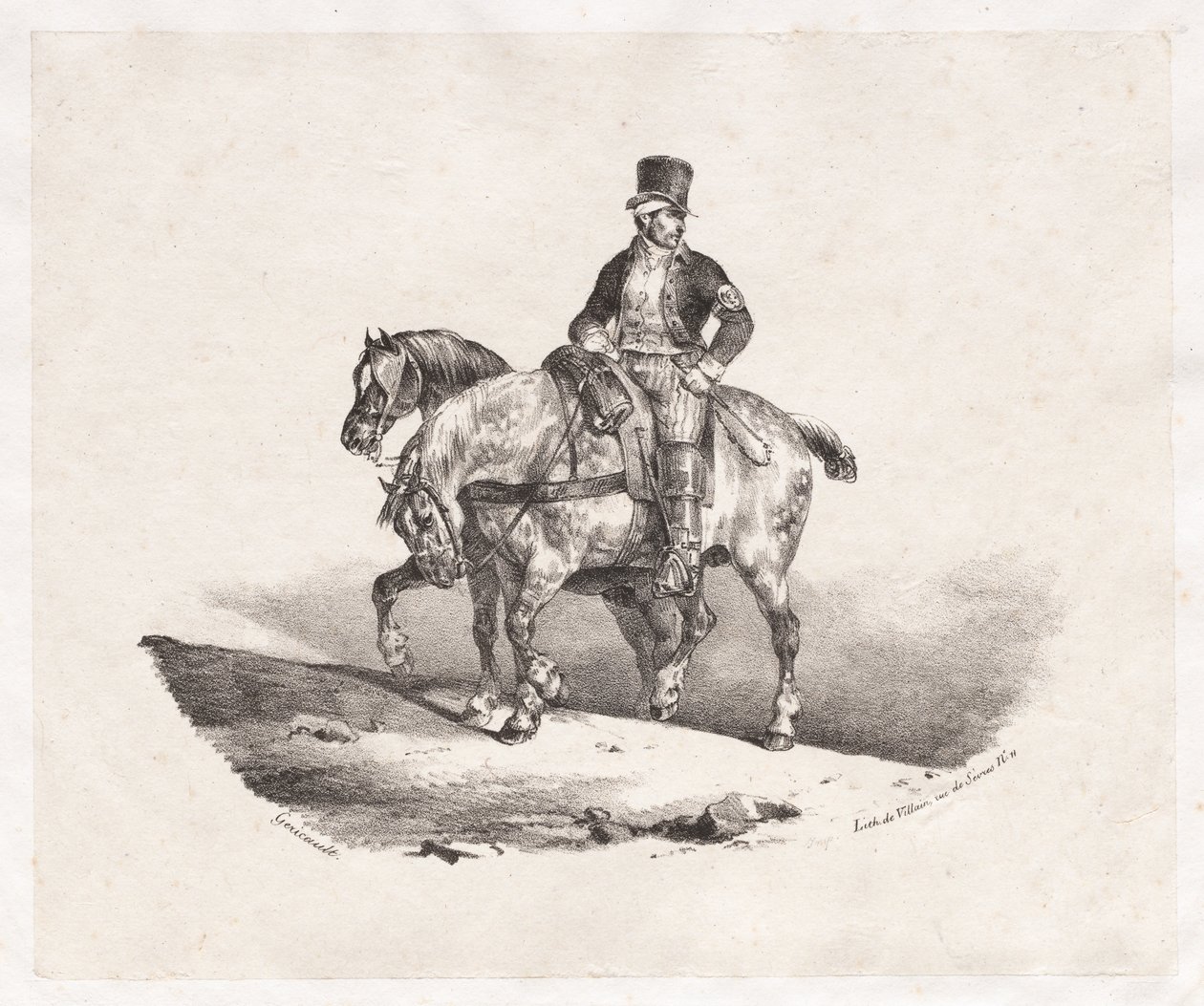 Carteiro ou dois cavalos aproveitados, 1823. de Theodore Gericault
