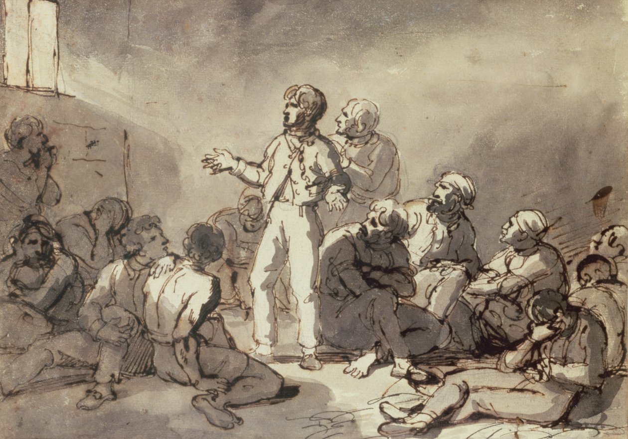 Prisioneiros em uma cela de Theodore Gericault