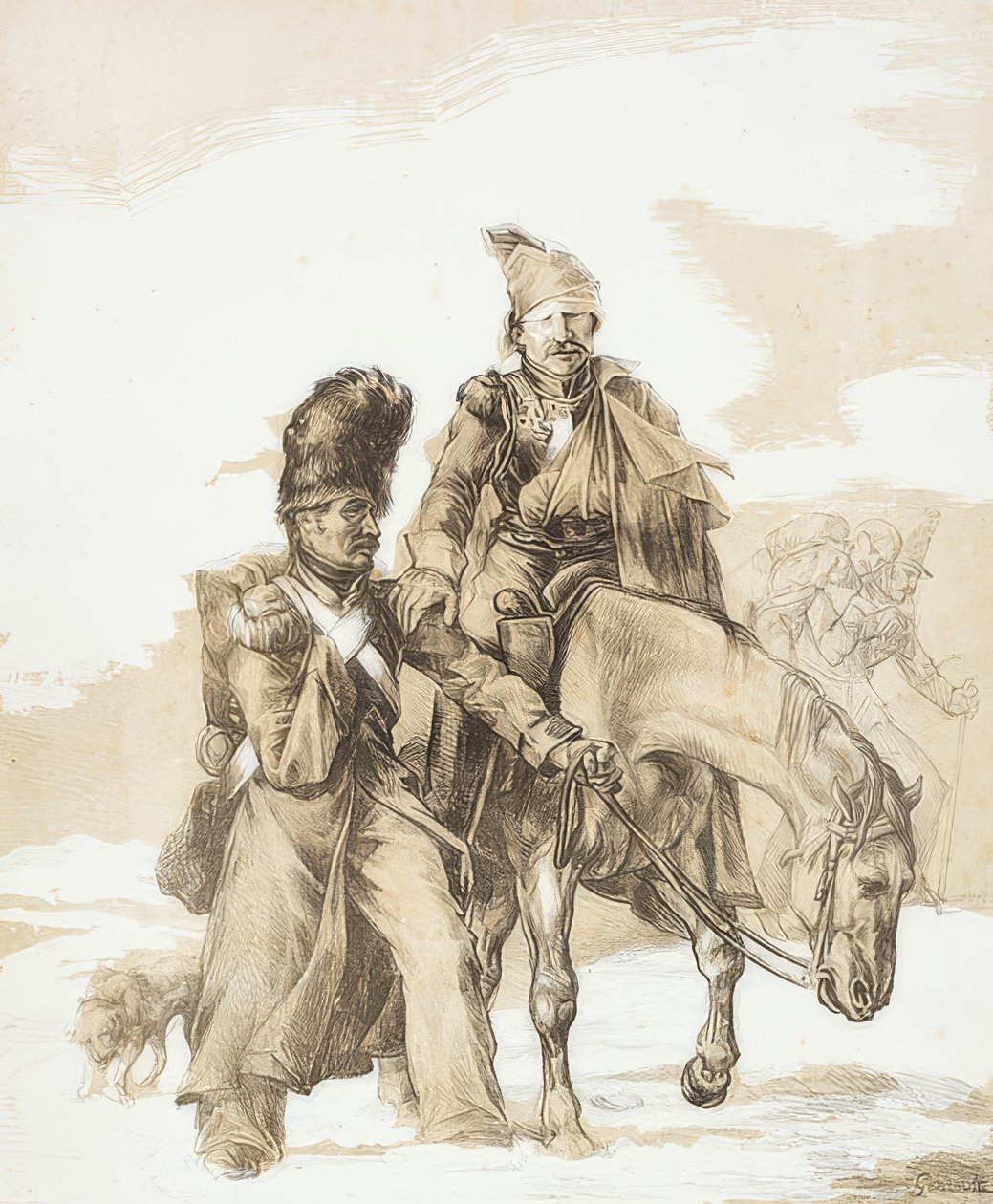 Retorno da Rússia (Retour de Russie). 1818 de Theodore Gericault