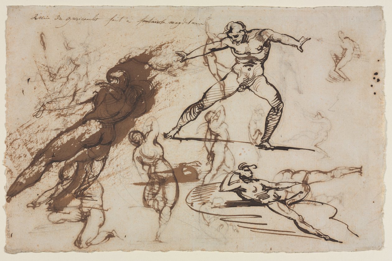 Folha de Esboços (reto) de Theodore Gericault