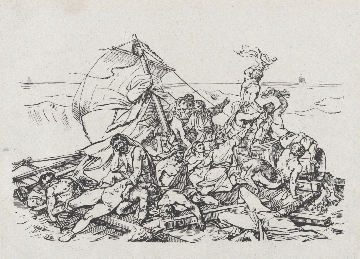 Naufrágio da Medusa, 1820 de Theodore Gericault