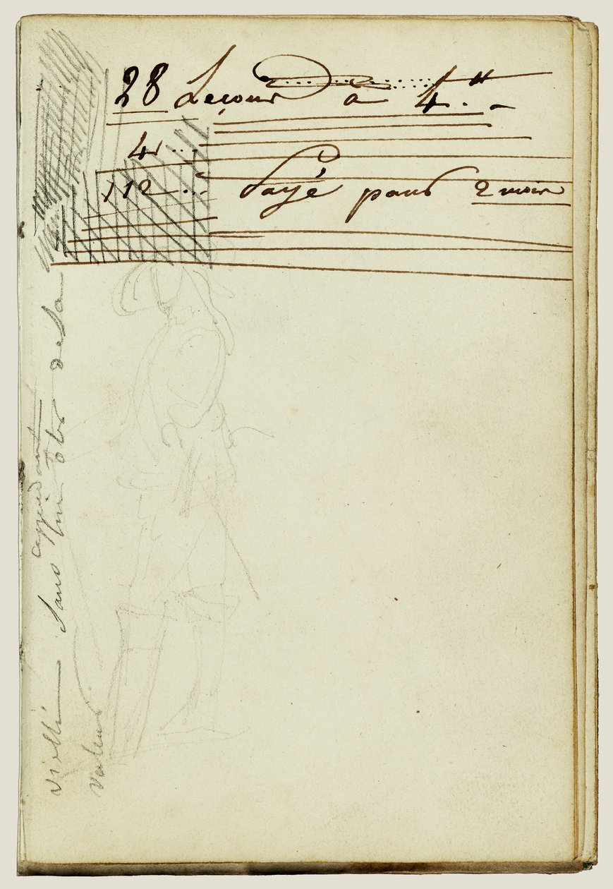 Cavaleiro de pé, continuação da carta de Theodore Gericault