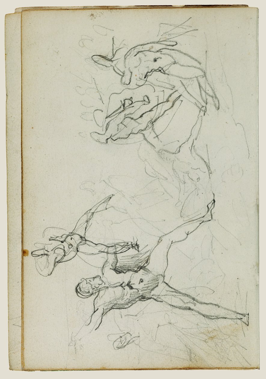 Estudos sobre homens nus em combate de Theodore Gericault