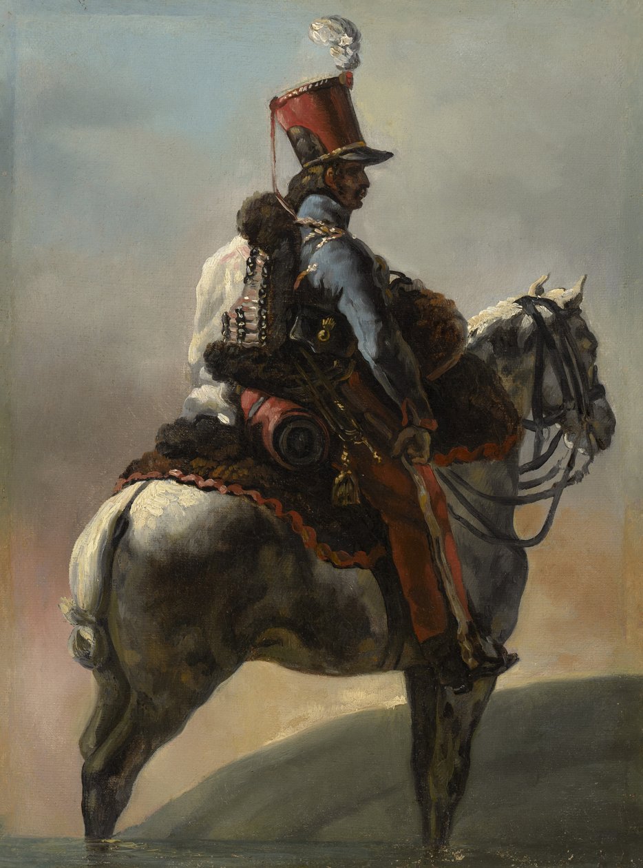 Estudo após "Trompetista dos Hussardos", c.1815 -27 de Theodore Gericault