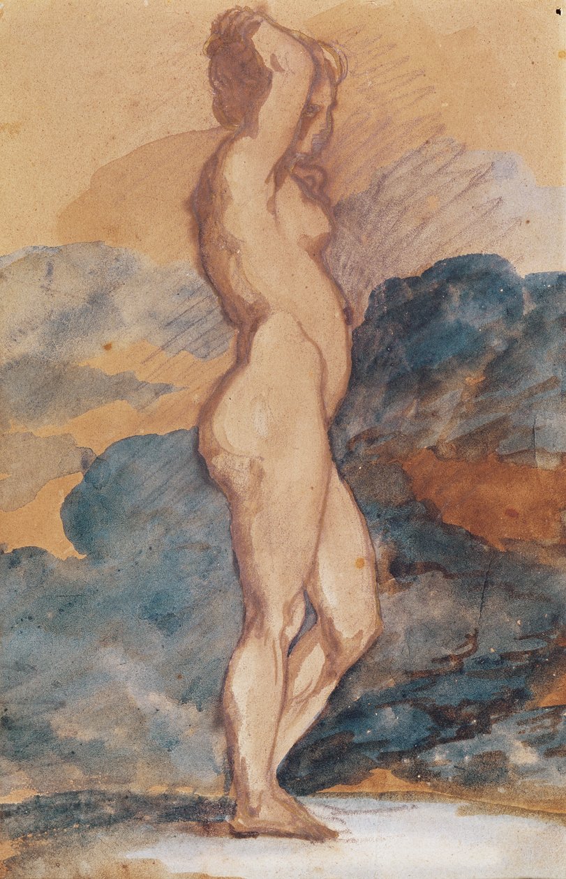 Estudo de uma mulher nua de Theodore Gericault