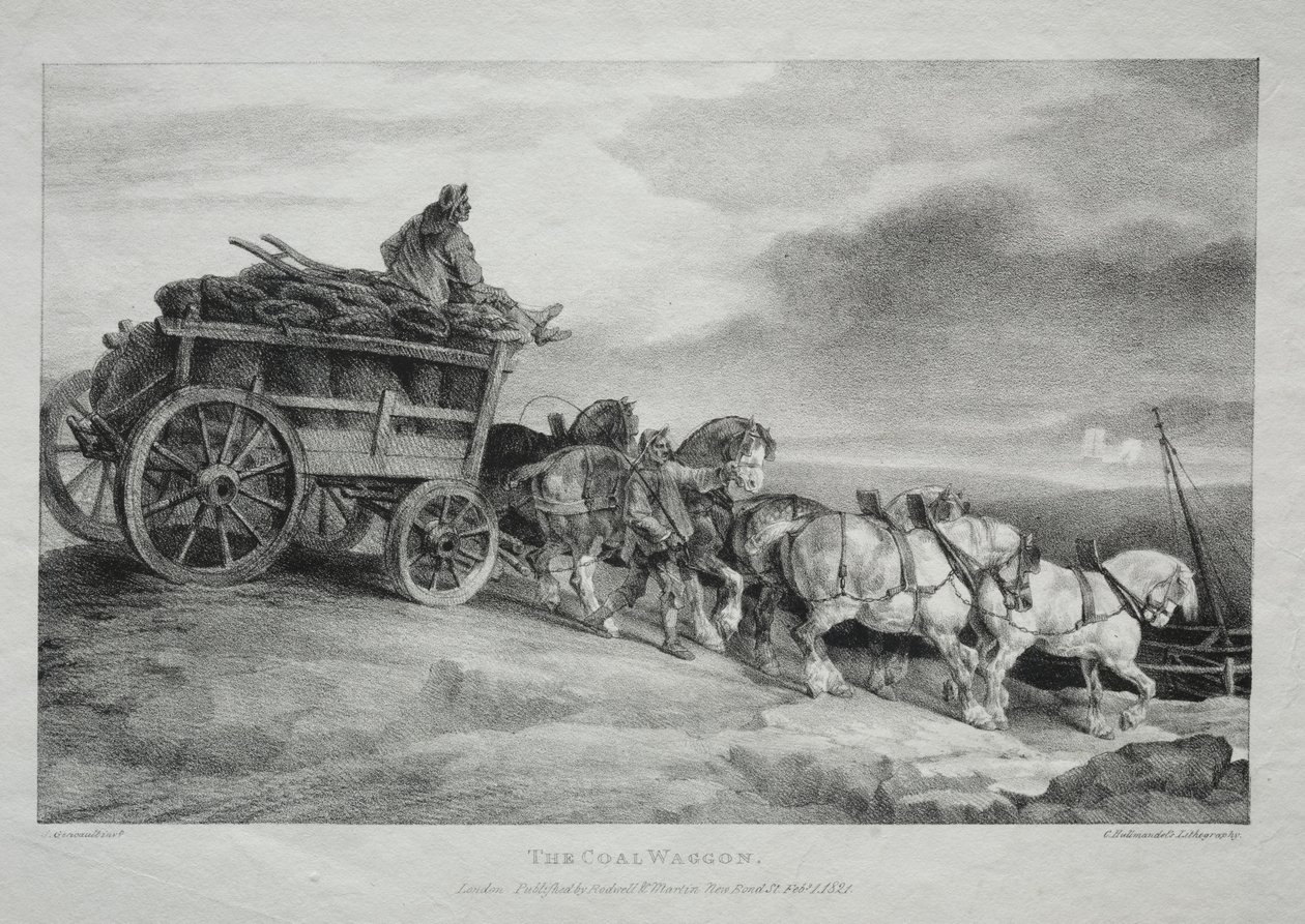 O vagão de carvão, 1821. de Theodore Gericault