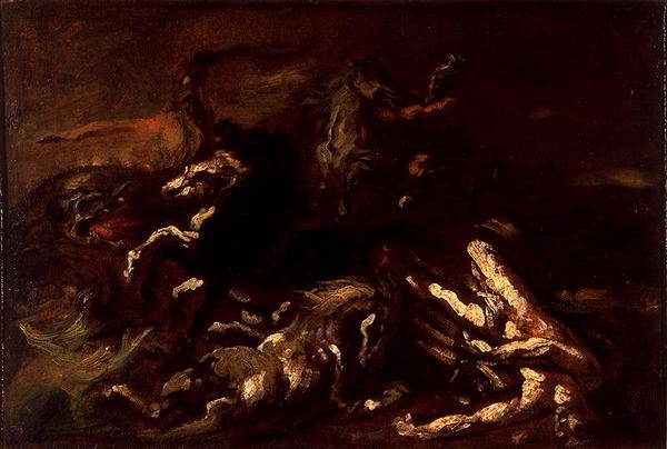 A Morte de Hipólito (óleo sobre tela) de Theodore Gericault