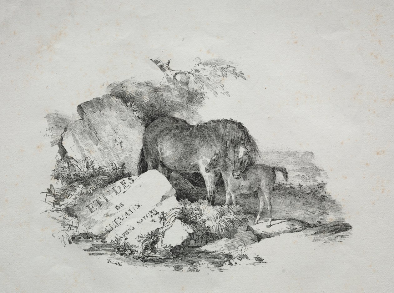 A égua e seu potro de Theodore Gericault