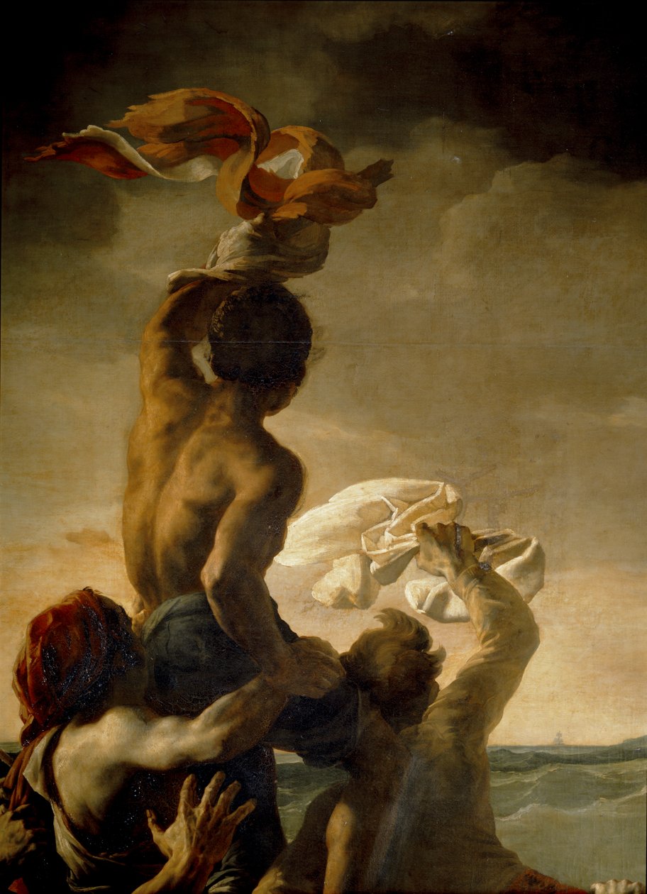 A jangada da "Medusa". Pintura de uma obra de ... de Theodore Gericault