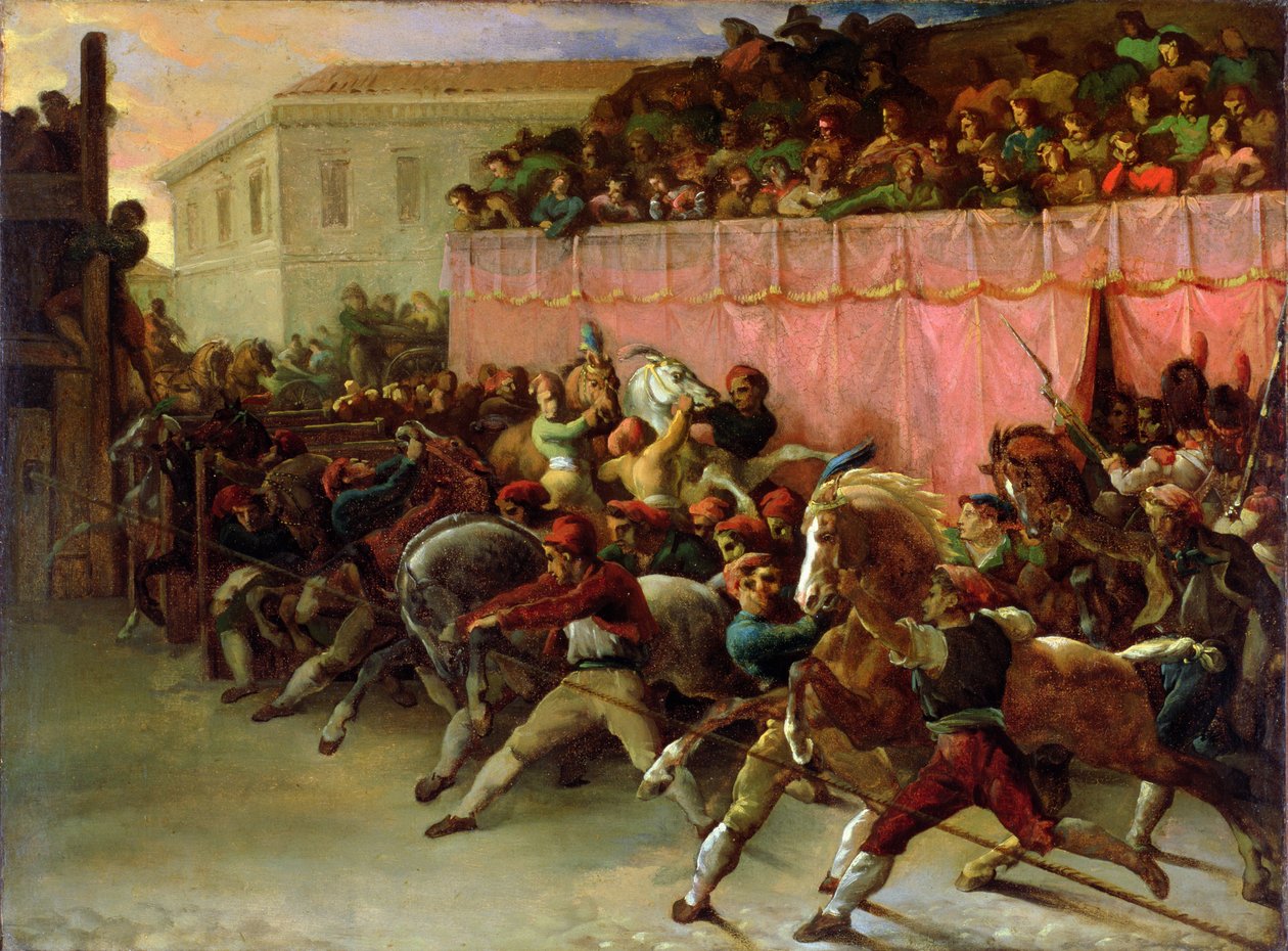 The Riderless Racers em Roma de Theodore Gericault