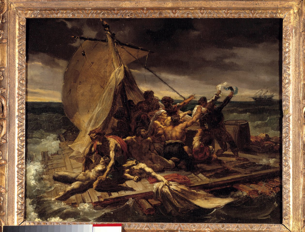 A jangada dos esboços do "Meduse Premiere". Pintura de Theodore Gericault (1791-1824). Dim. 0,37 X 0,46 m. de Theodore Gericault